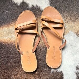 Madewell The Boardwalk skinny strap slide sandal in nude size 6.5 6 1/2